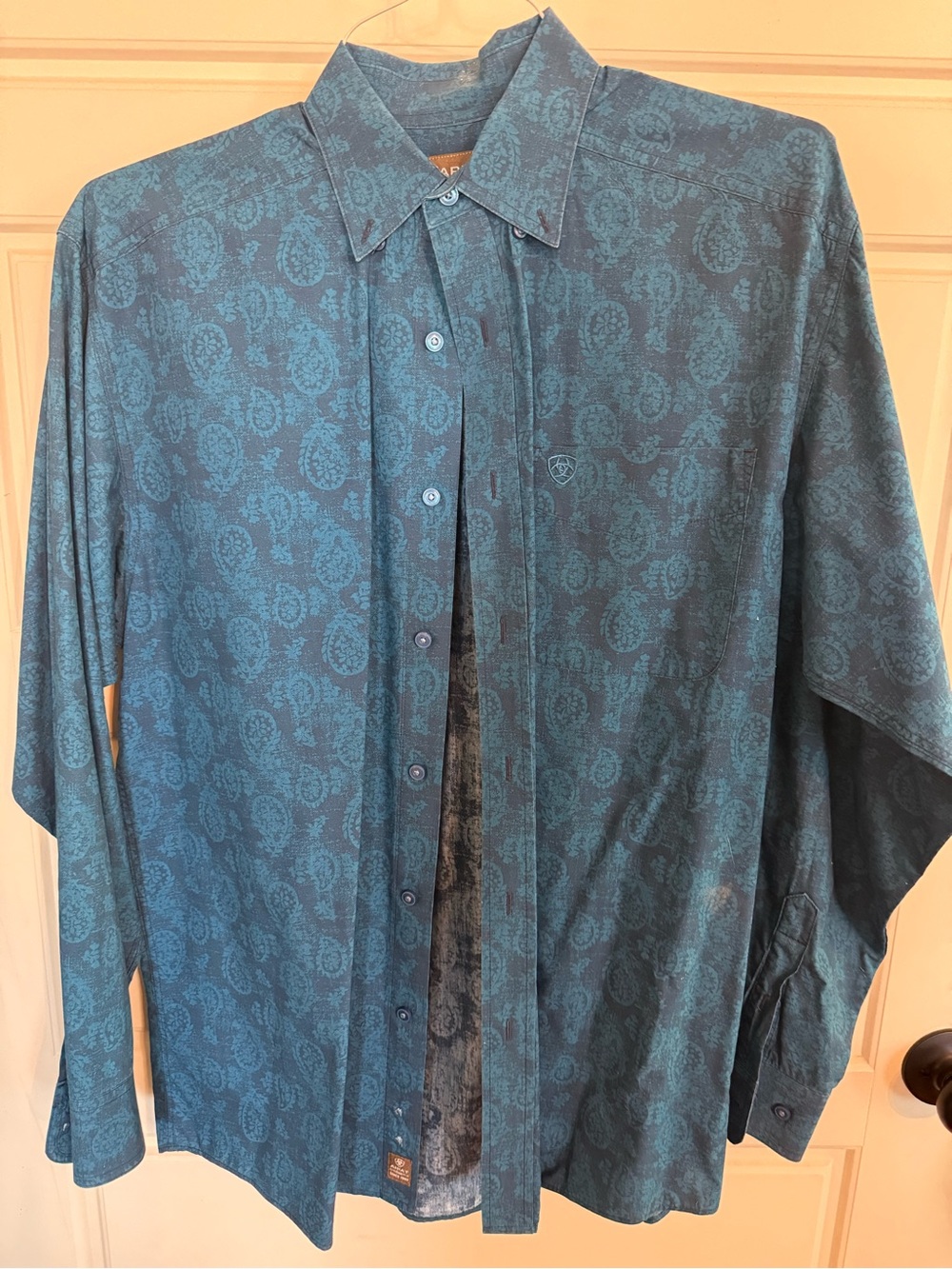 Ariat Teal Paisley Long-Sleeve Button-Up Shirt - Unbranded